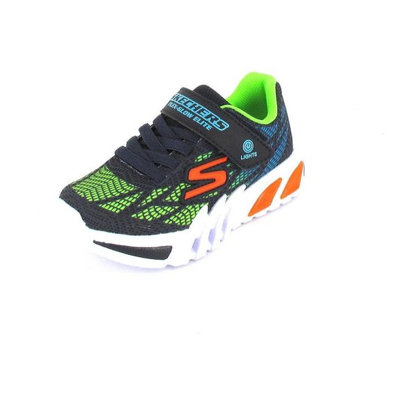 Skechers Kids Boys Flex-Glow Elite-Vorlo Sneaker, Navy/Multi, 5 - Picture 1 of 1